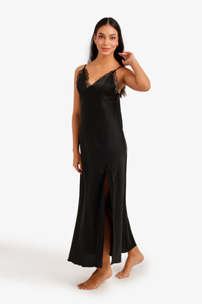 Lace Trim Maxi Nightgown