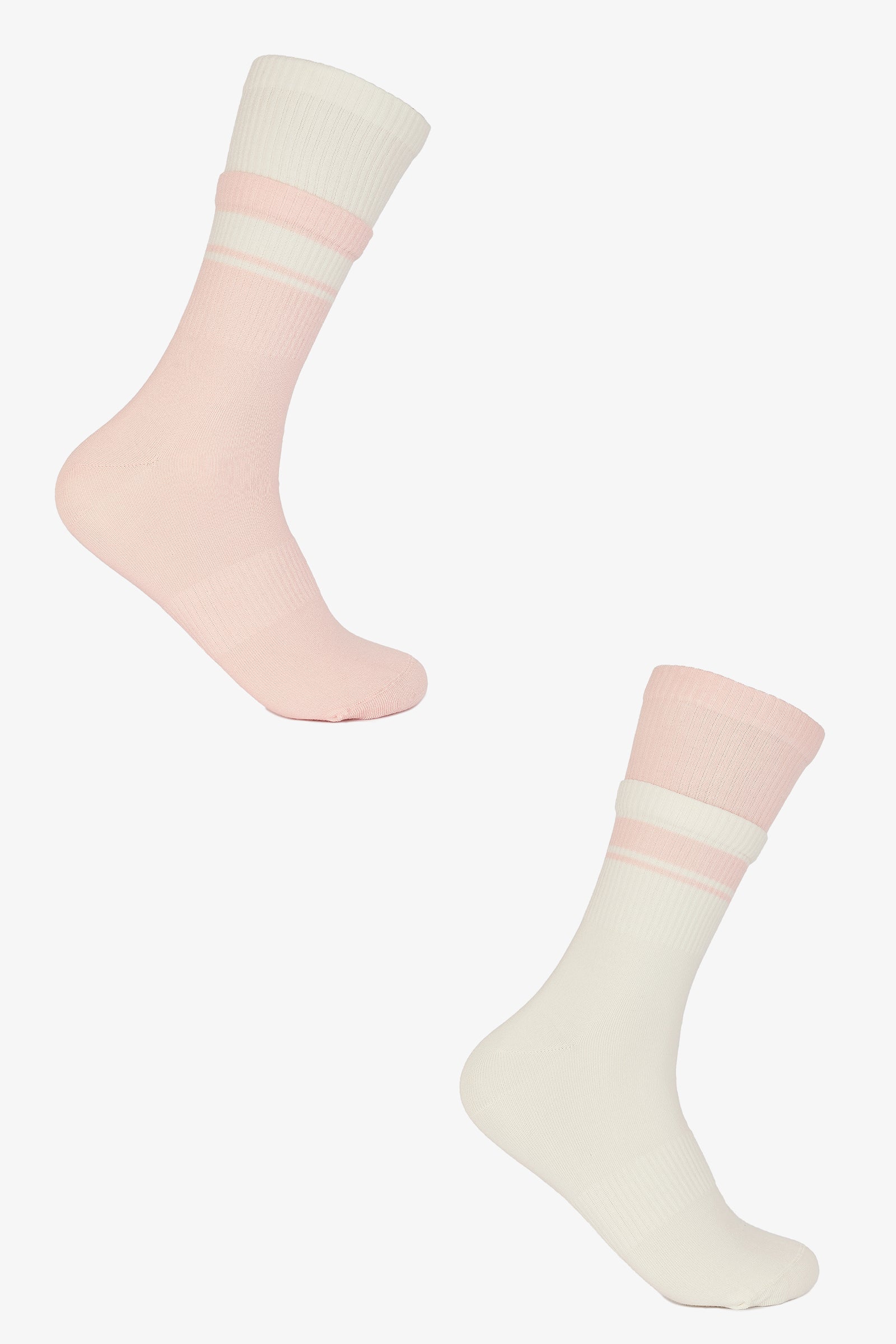 Two-Tone Ribbed Socks