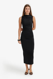 Ruched Sleeveless Dress
