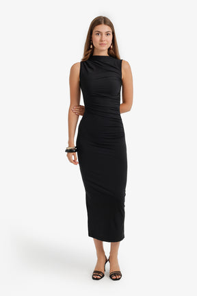 Ruched Sleeveless Dress