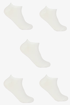 Plain Ankle Socks - 5 Pairs