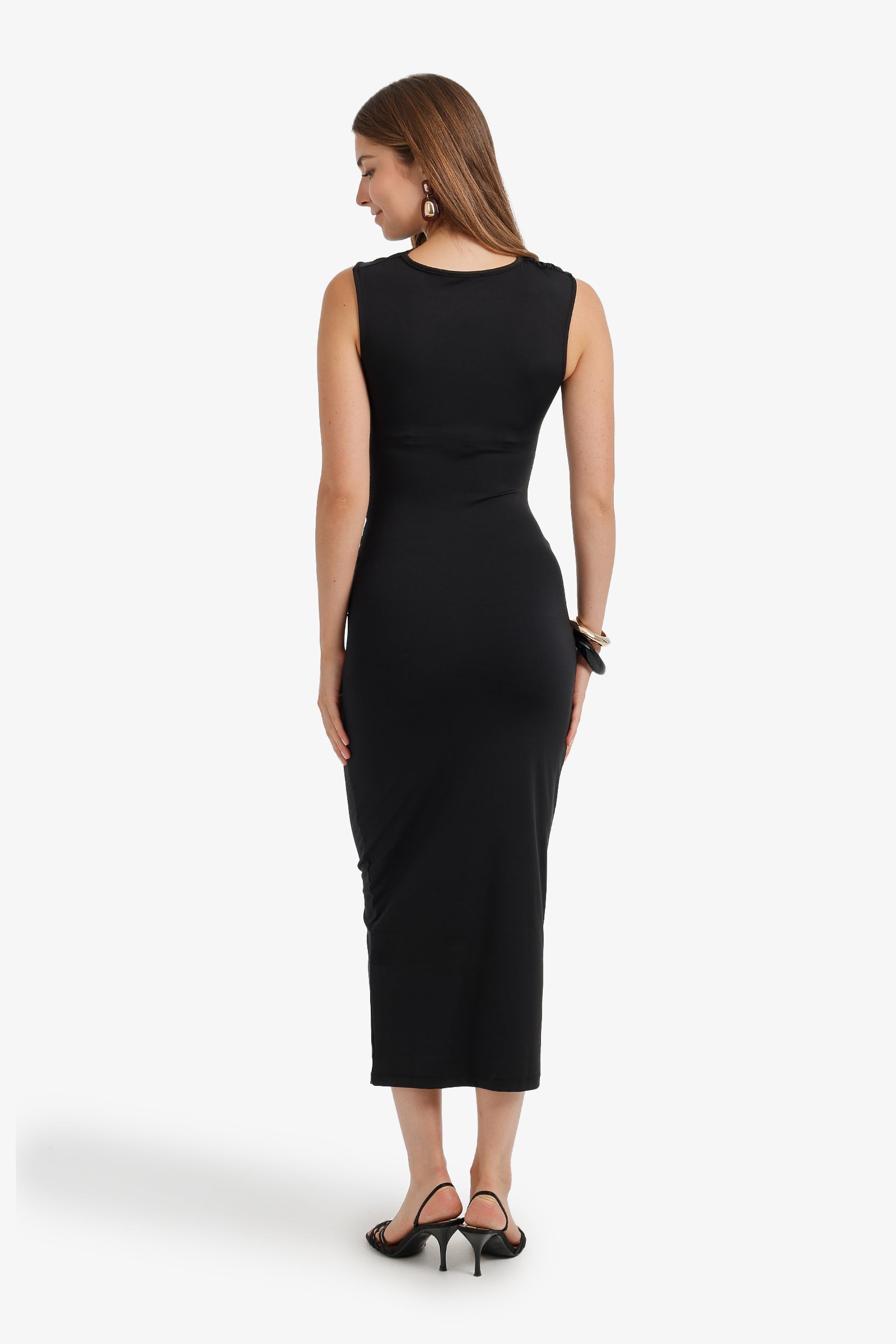 Ruched Sleeveless Dress