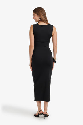 Ruched Sleeveless Dress