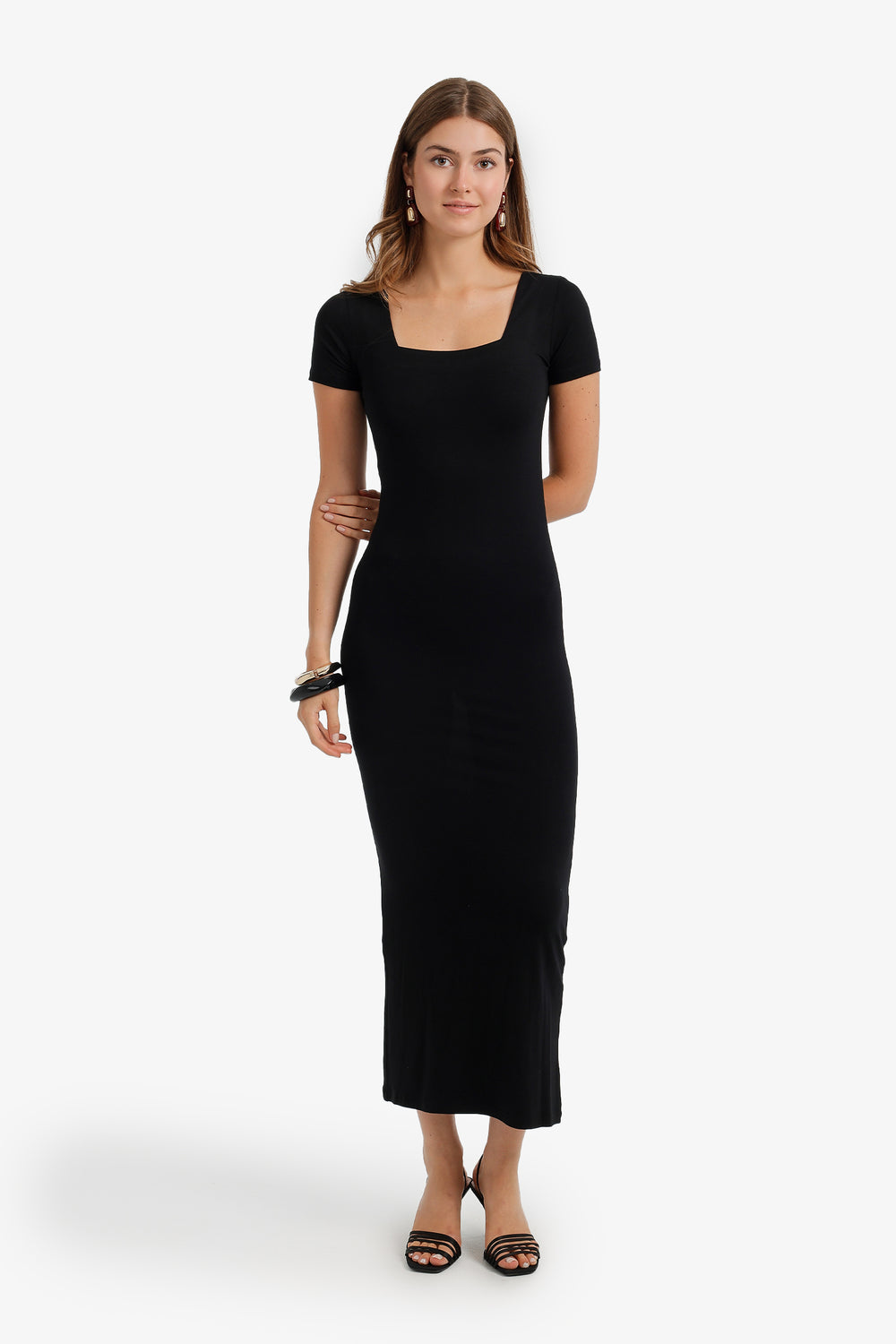 Square Neck Midi Dress