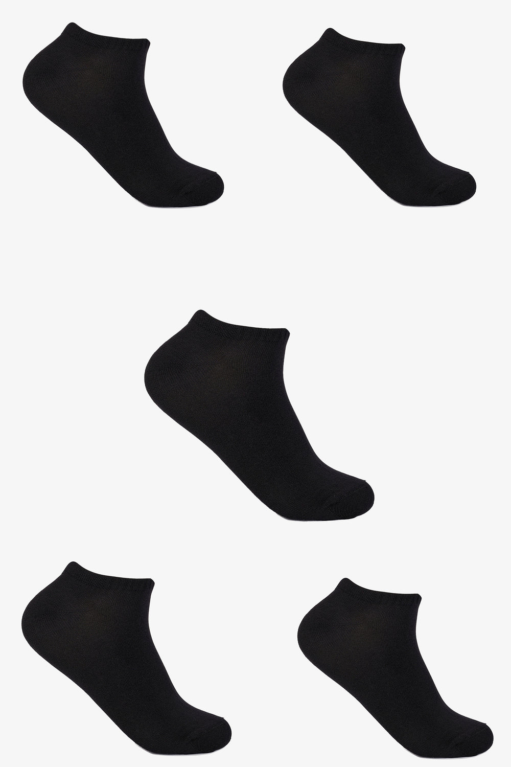 Plain Ankle Socks - 5 Pairs
