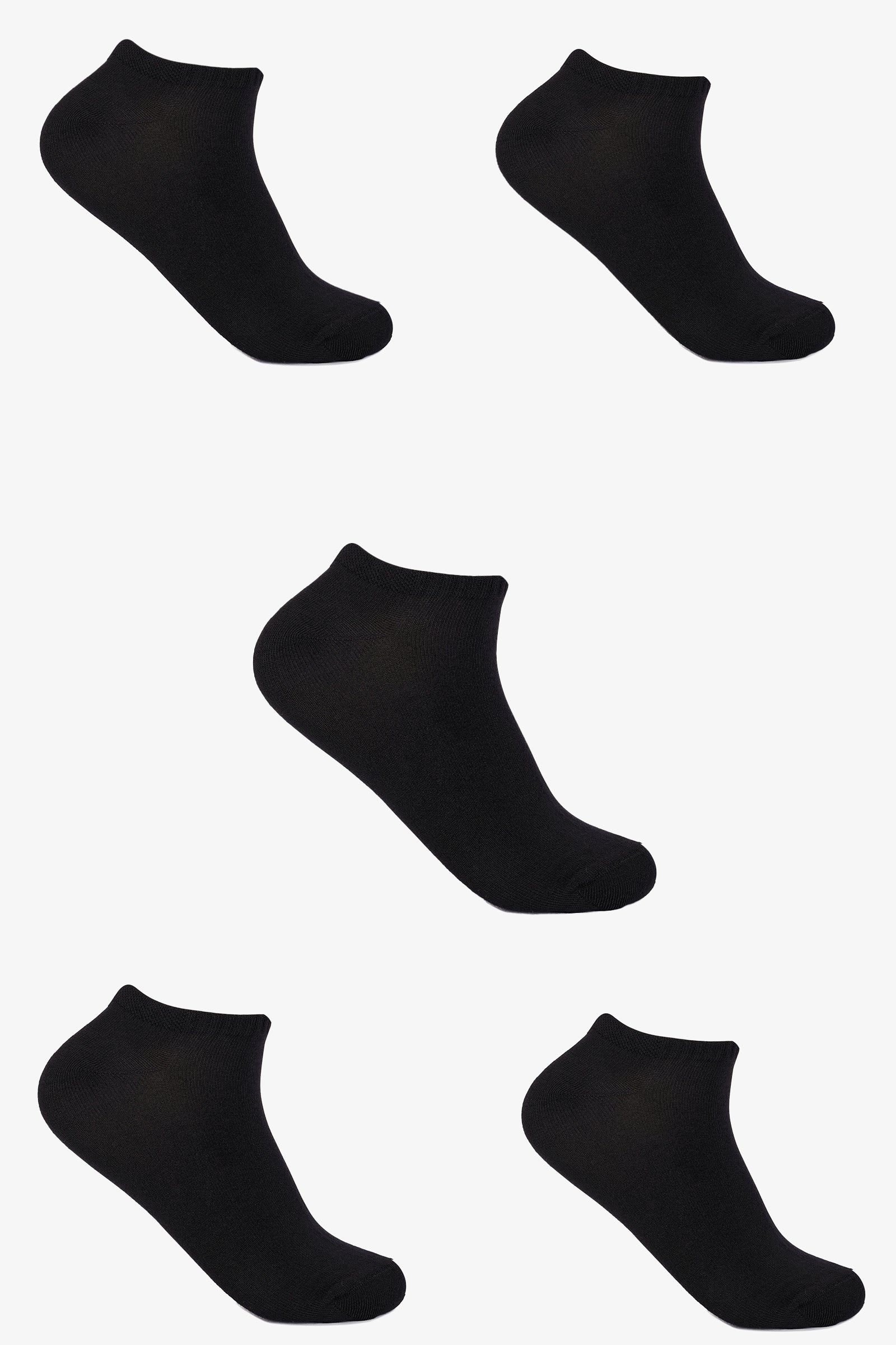 Plain Ankle Socks - 5 Pairs
