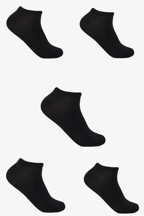 Plain Ankle Socks - 5 Pairs