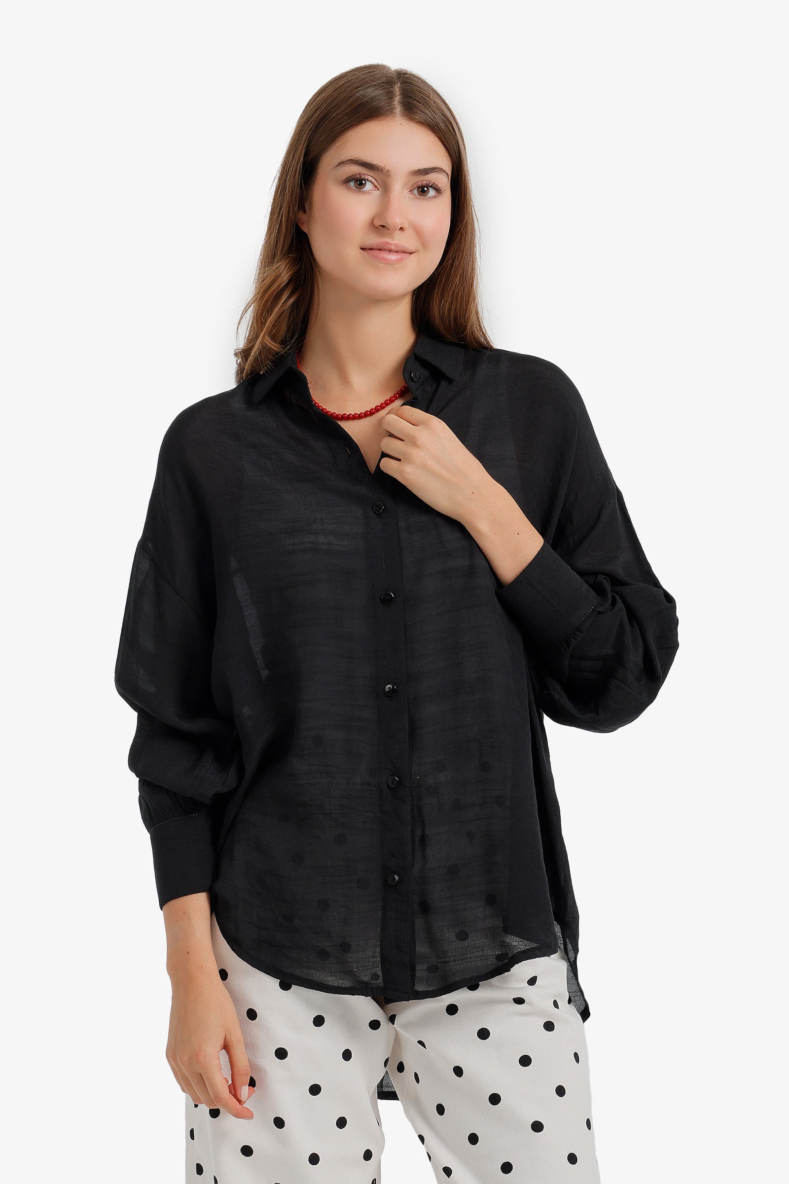 Sheer High-Low Shirt