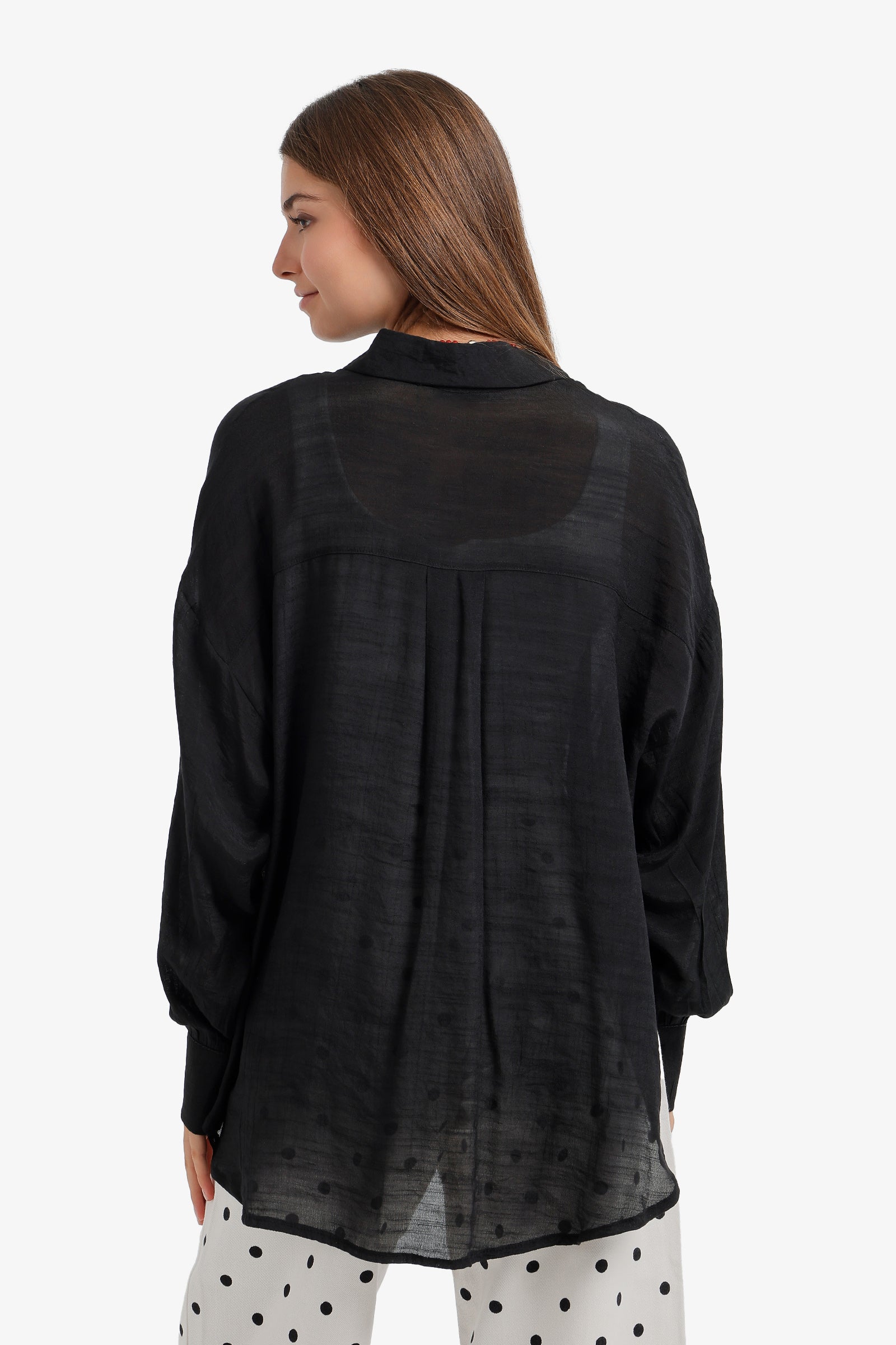 Sheer High-Low Shirt