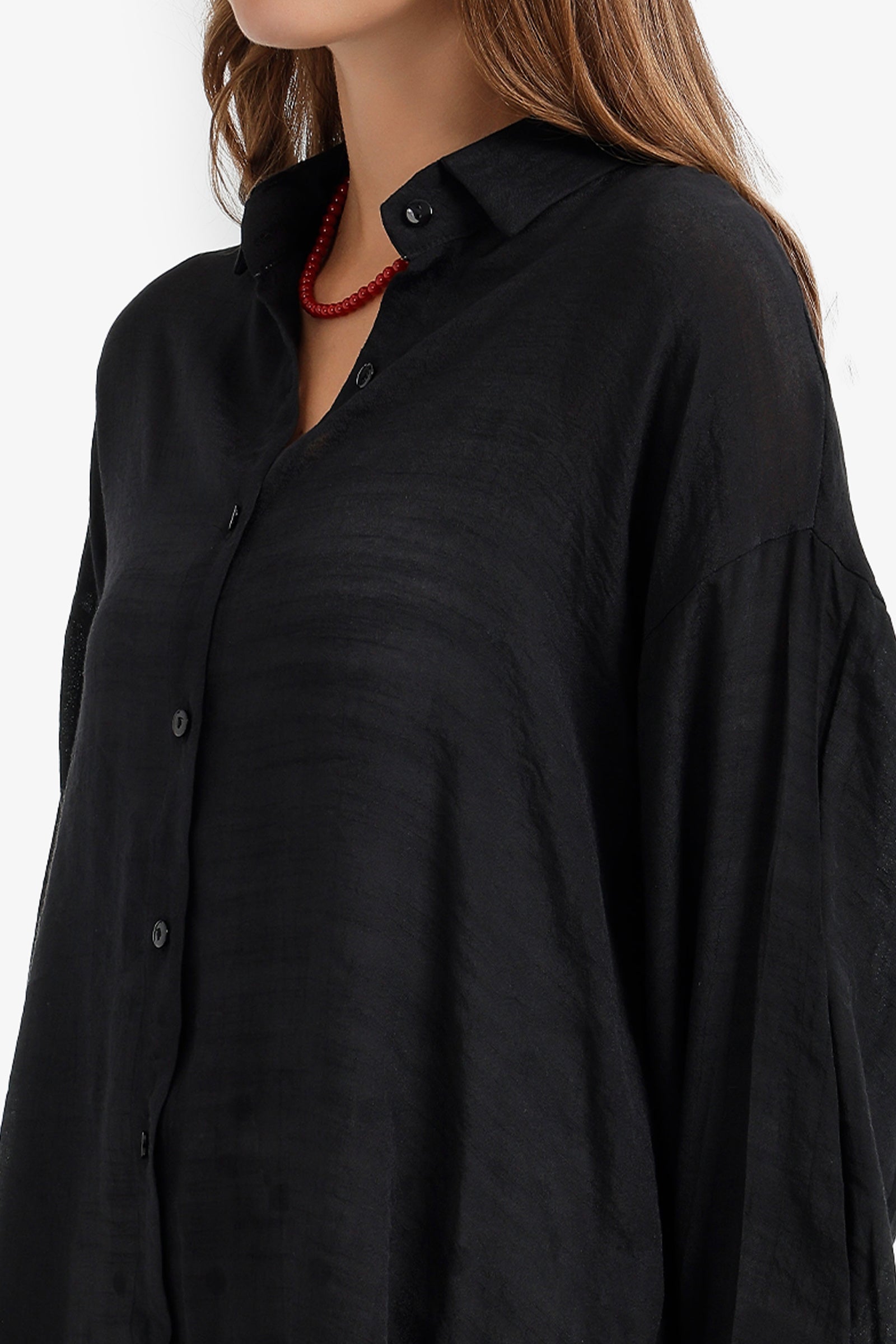 Sheer High-Low Shirt