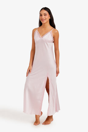 Lace Trim Maxi Nightgown
