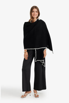 Contrast Trim Knit Scarf