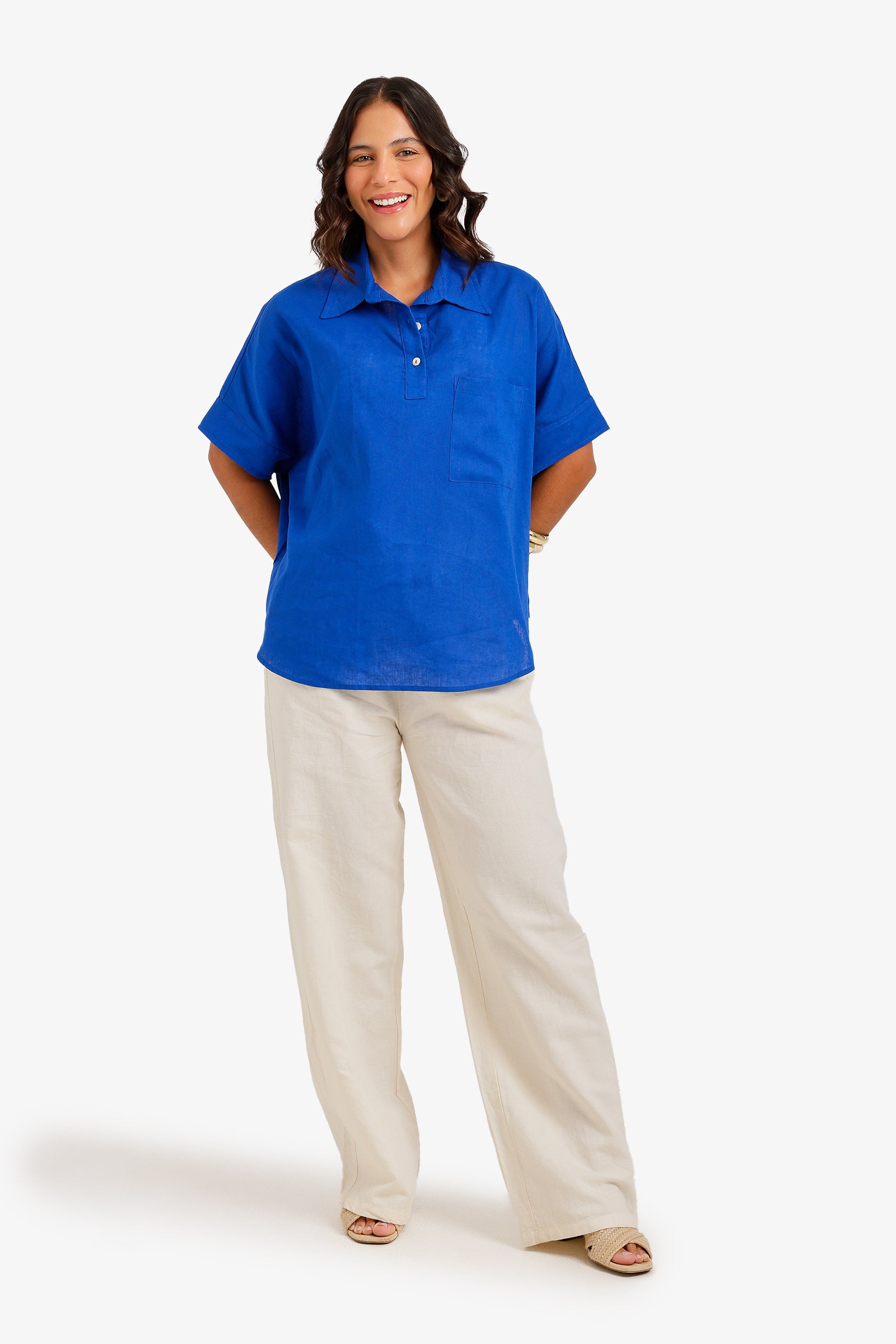 Relaxed Shirt Poncho