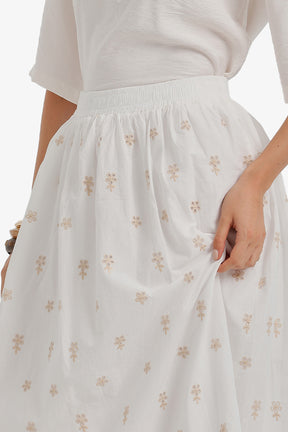 Scalloped-Hem Maxi Skirt