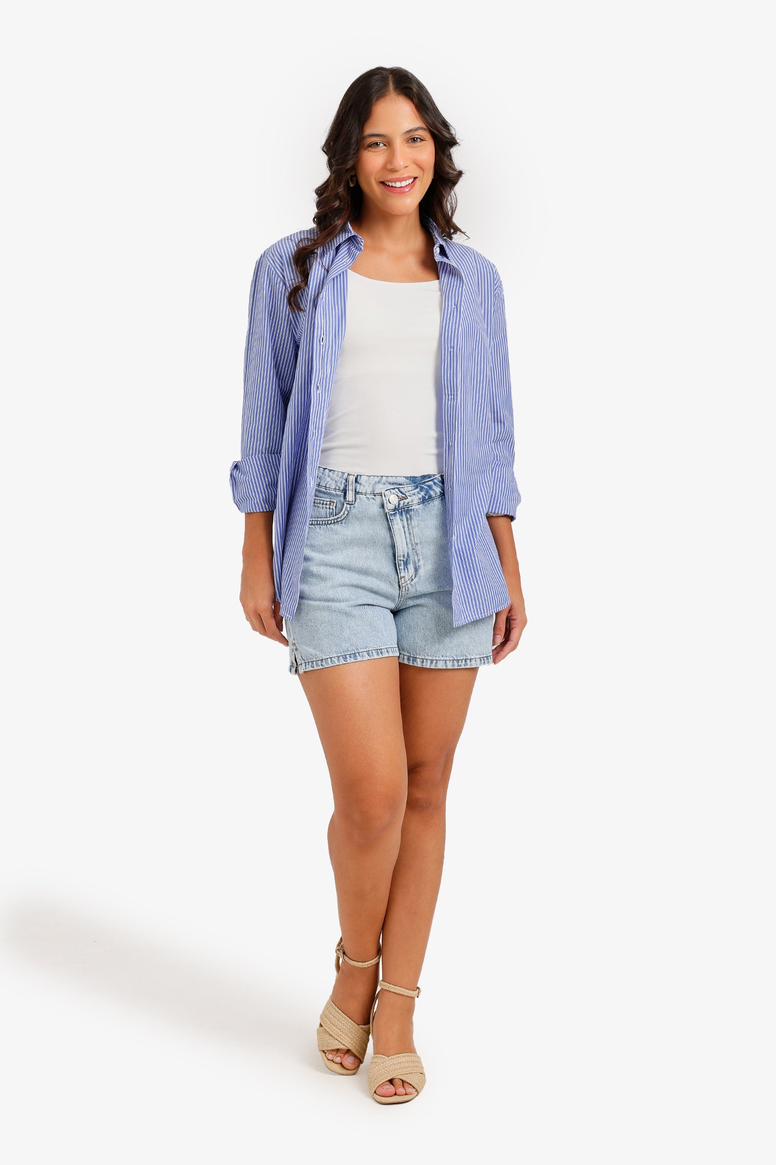 Striped High-Low Shirt