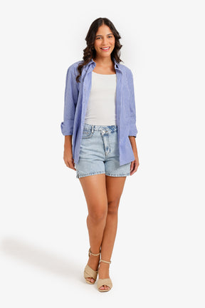 Striped High-Low Shirt