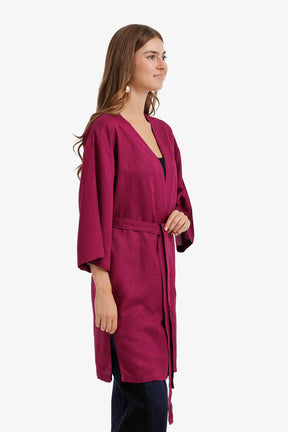 Belted Open-Front Cardigan