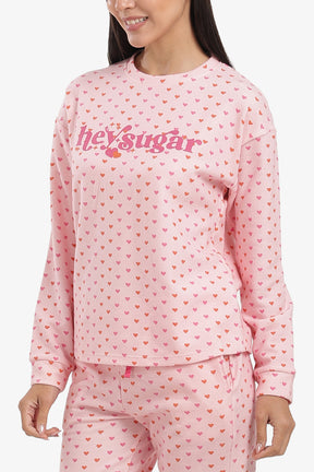 "Hey Sugar" Print Pyjama Set