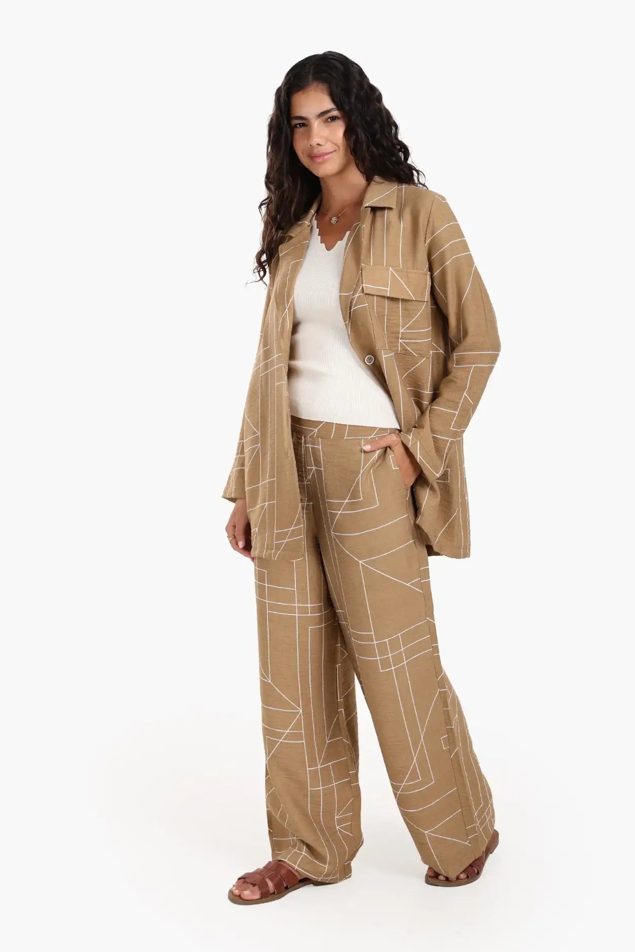 Linear Print Lounge Jacket