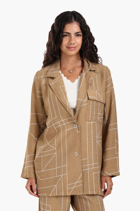 Linear Print Lounge Jacket