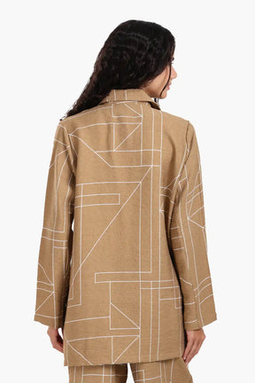 Linear Print Lounge Jacket
