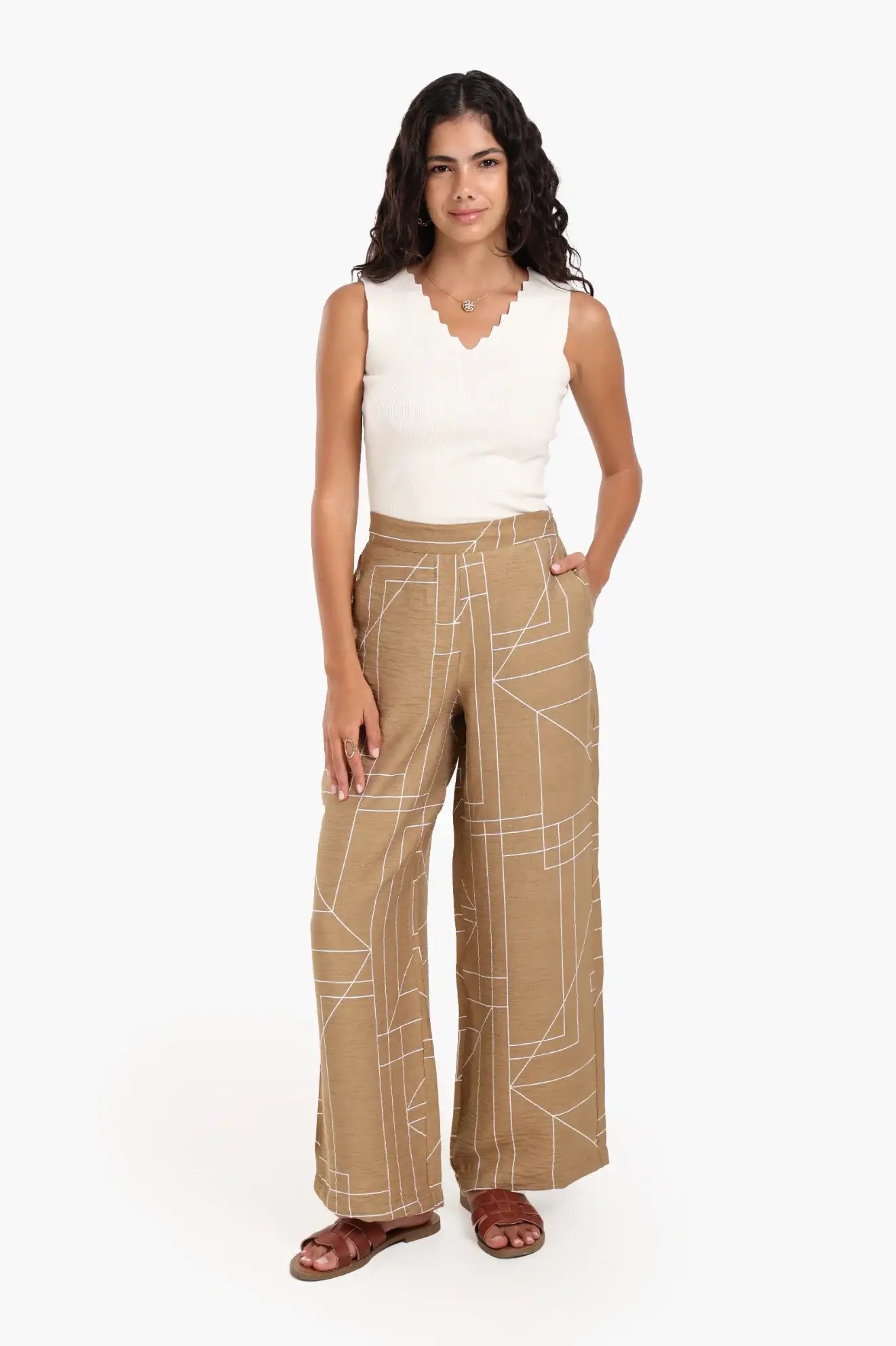 Lounge Pants with Geometric Pattern