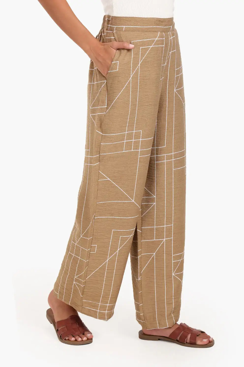 Lounge Pants with Geometric Pattern