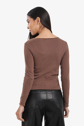 Slim Boat Neck Top