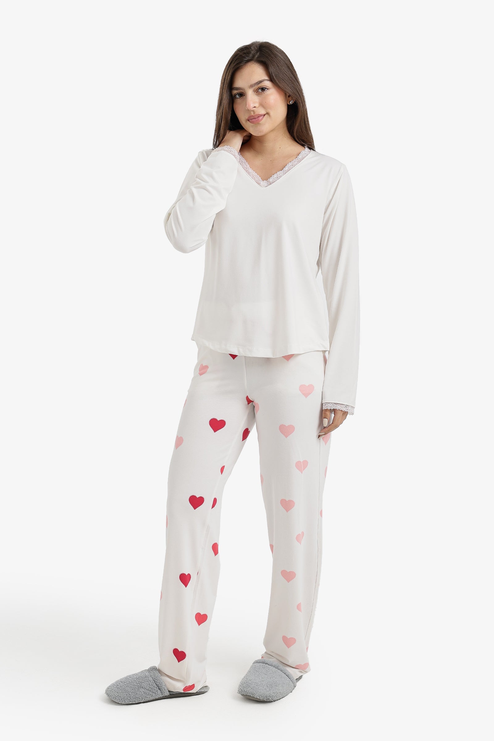 Lace-Neck Pyjama set