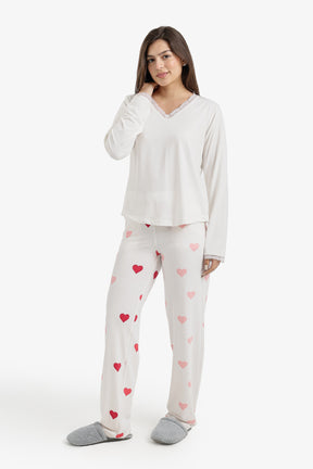 Lace-Neck Pyjama set