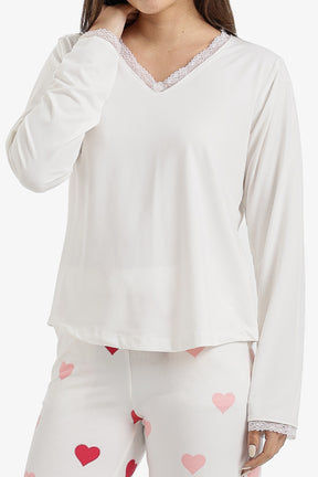 Lace-Neck Pyjama set