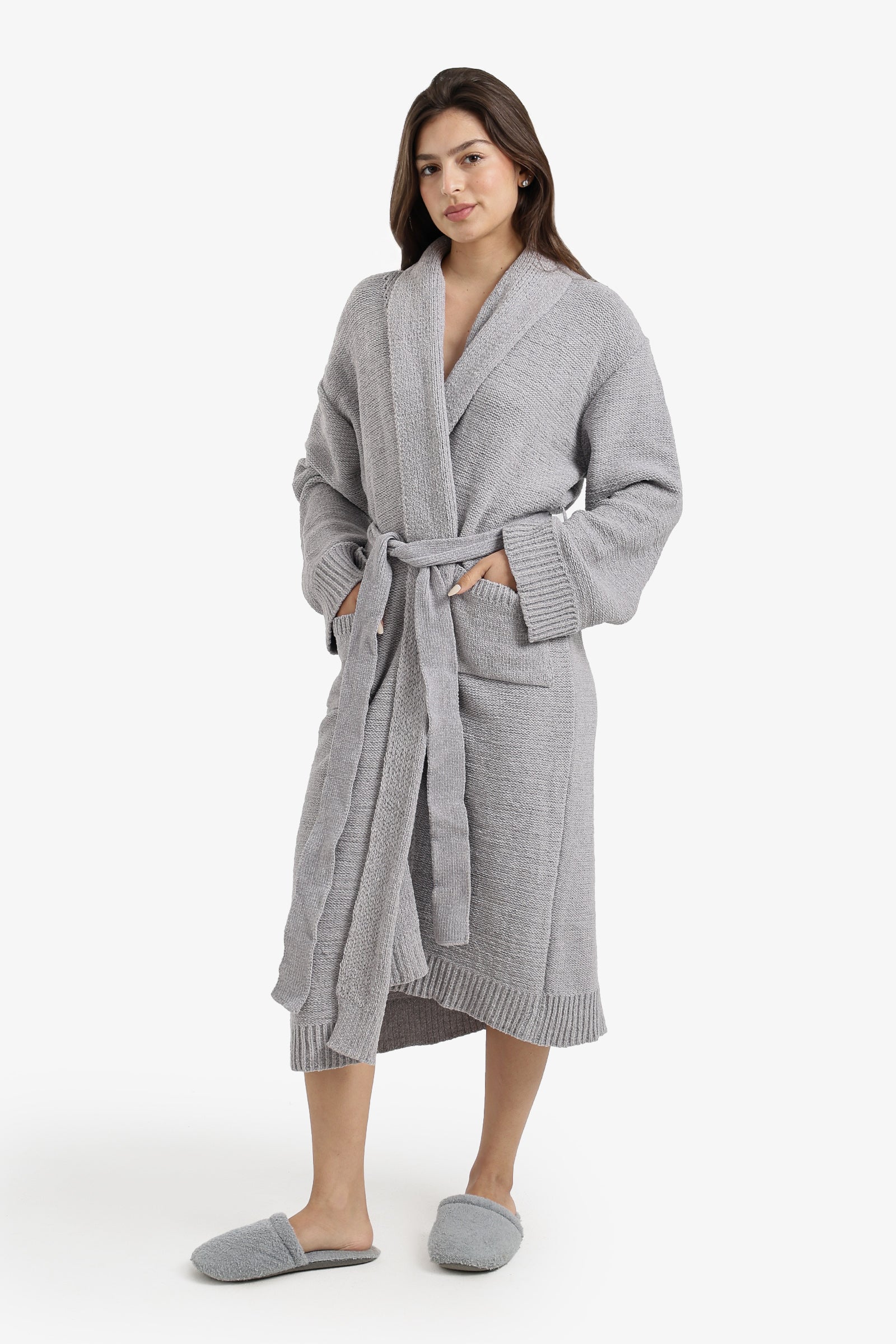 Shawl-Collar Midi Robe