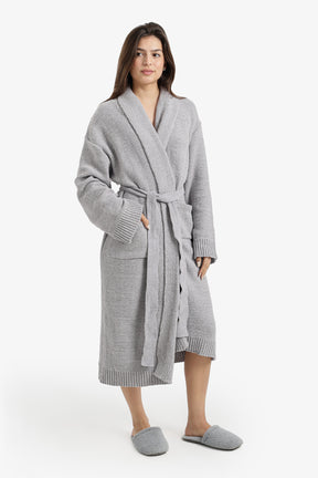 Shawl-Collar Midi Robe