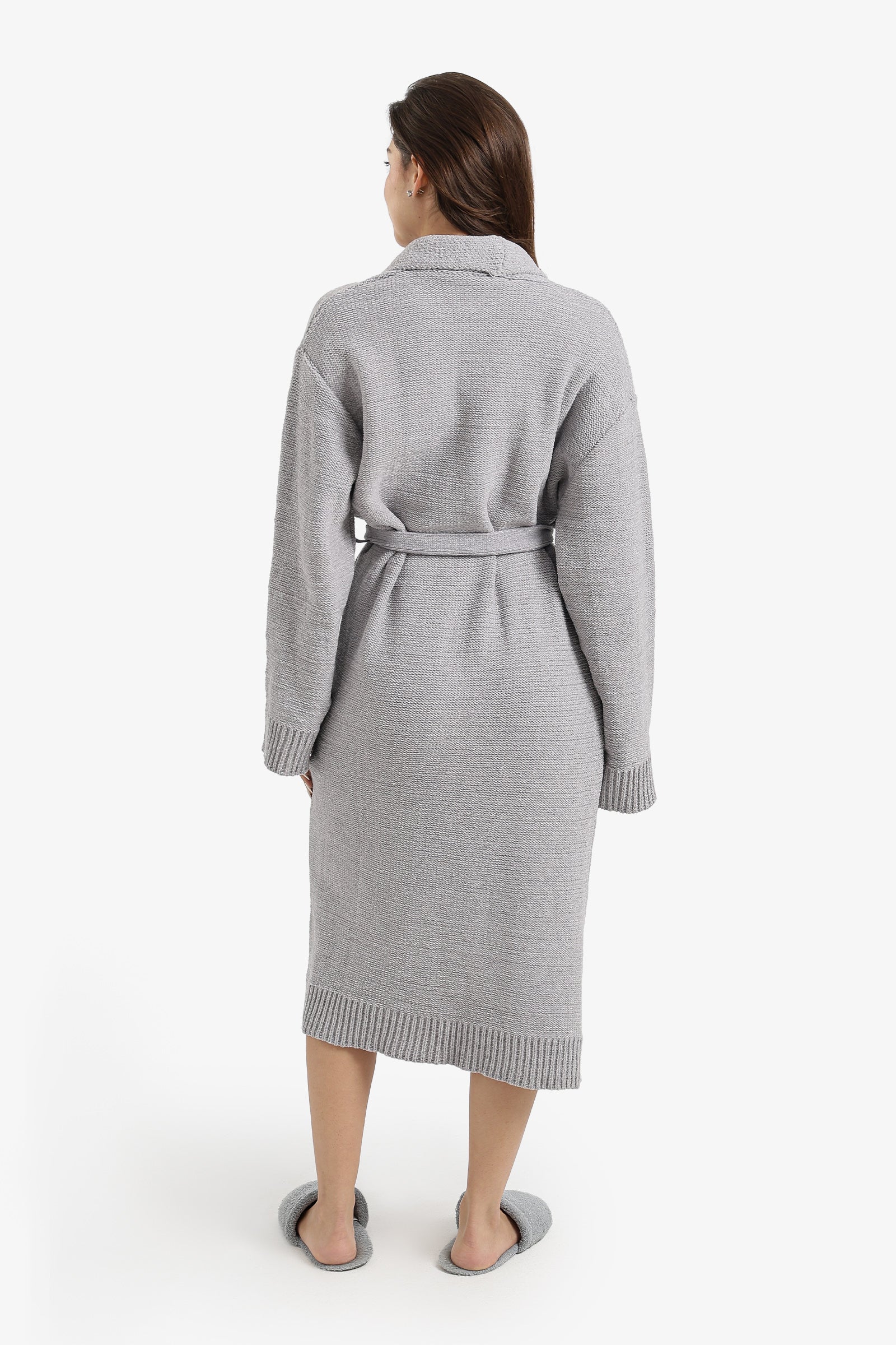 Shawl-Collar Midi Robe