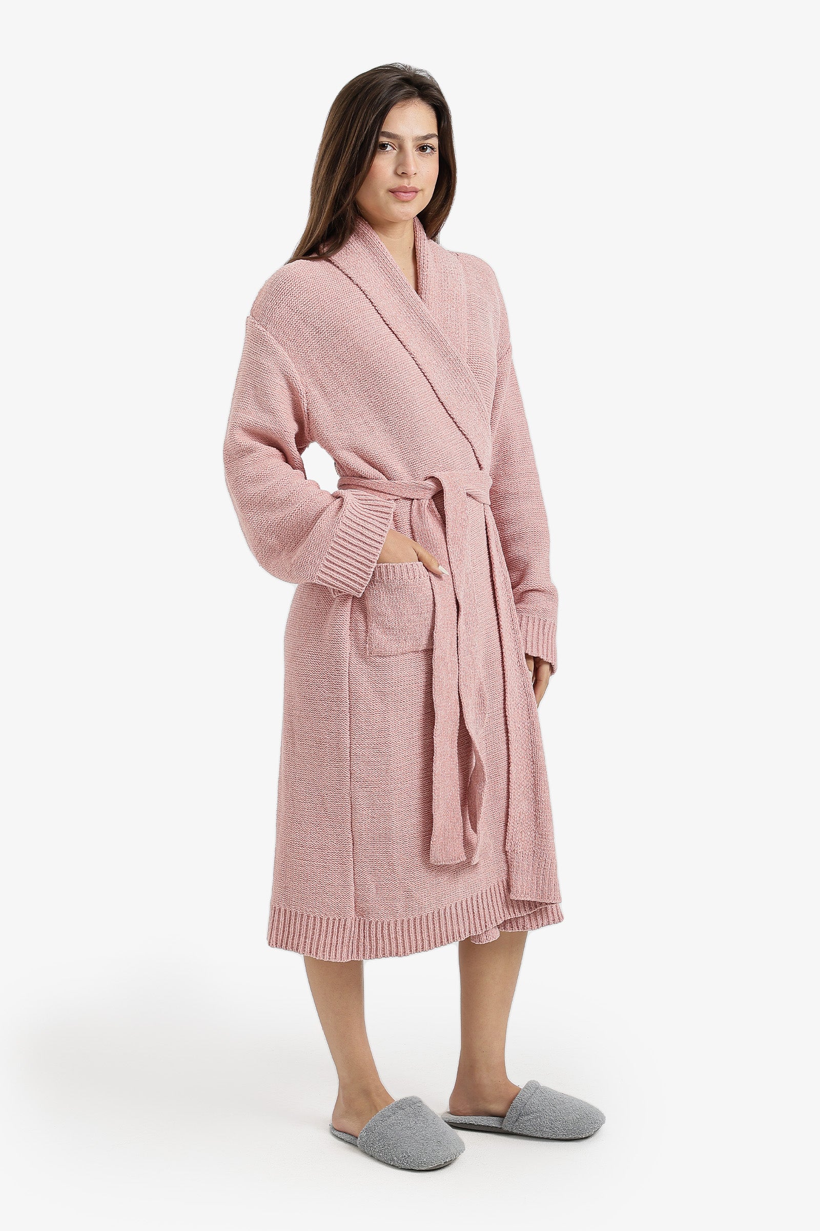 Shawl-Collar Midi Robe