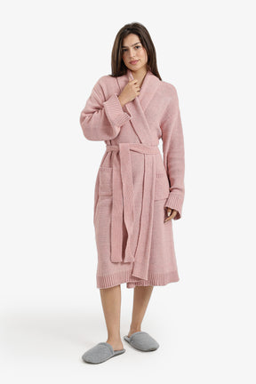 Shawl-Collar Midi Robe