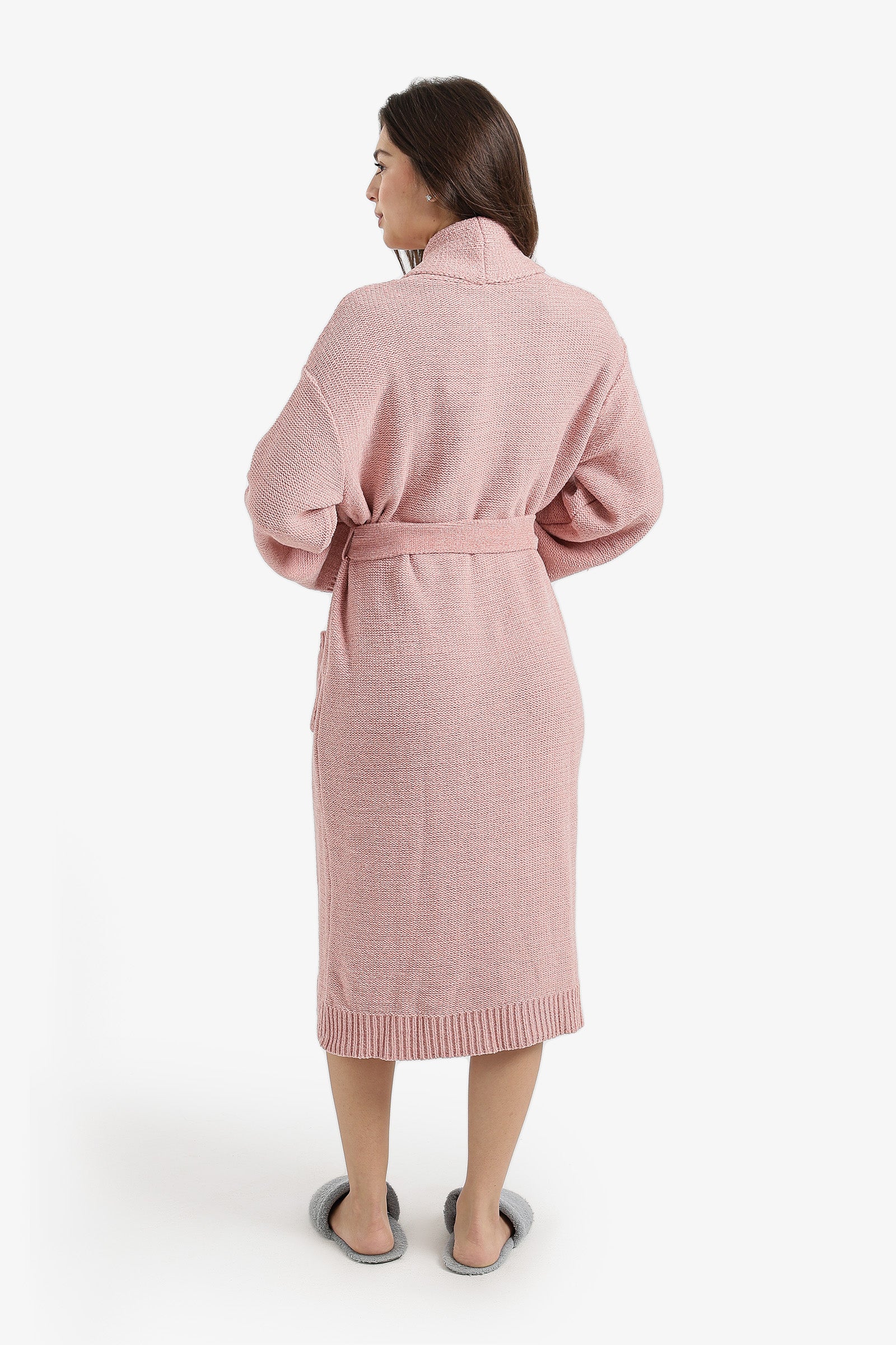 Shawl-Collar Midi Robe