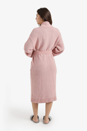 Shawl-Collar Midi Robe