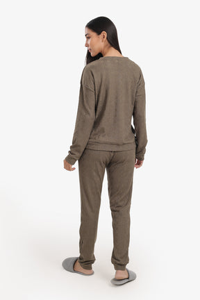 Cable Knit Pattern Pyjama Set