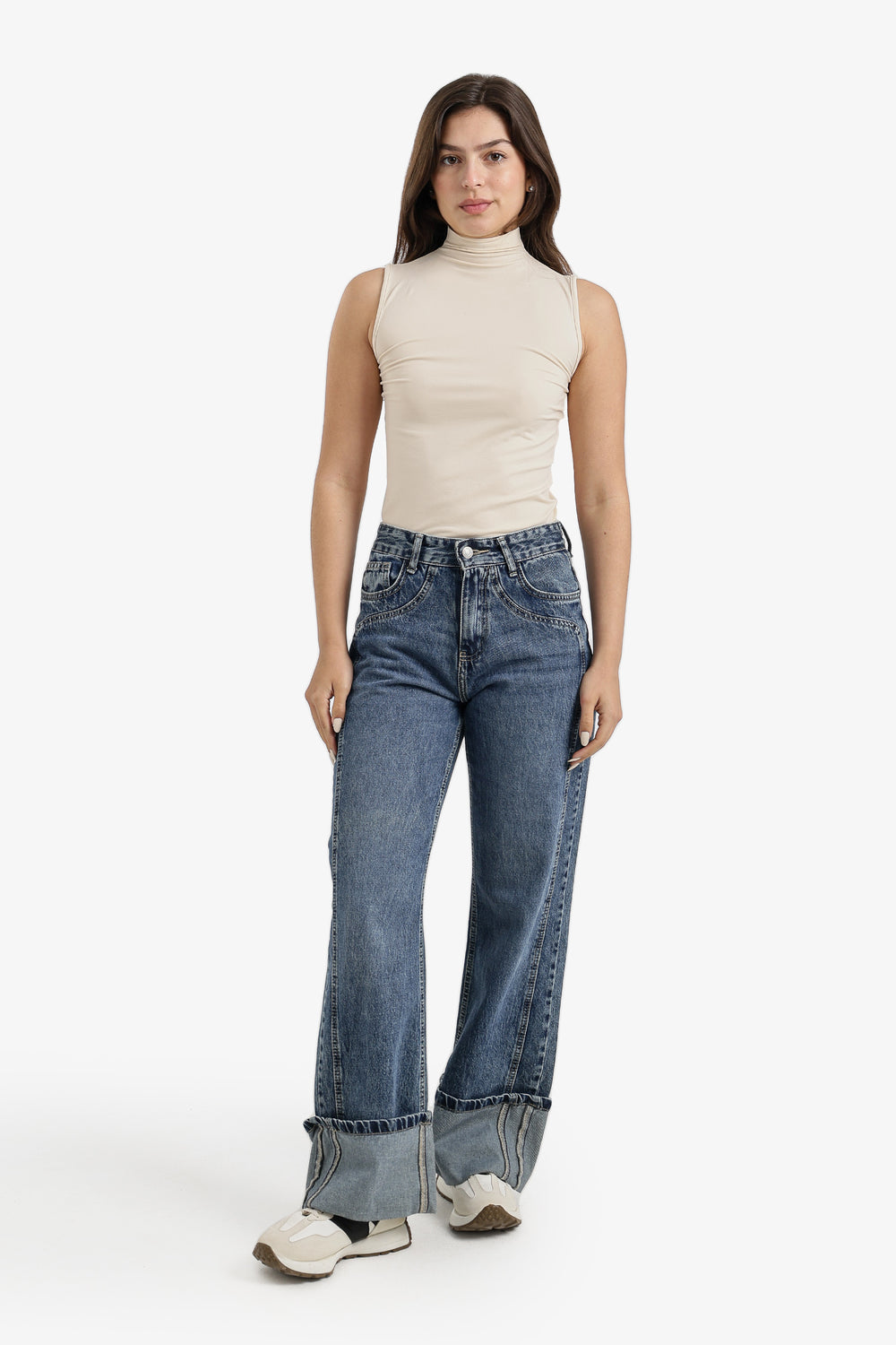 Sleeveless High Neck Top