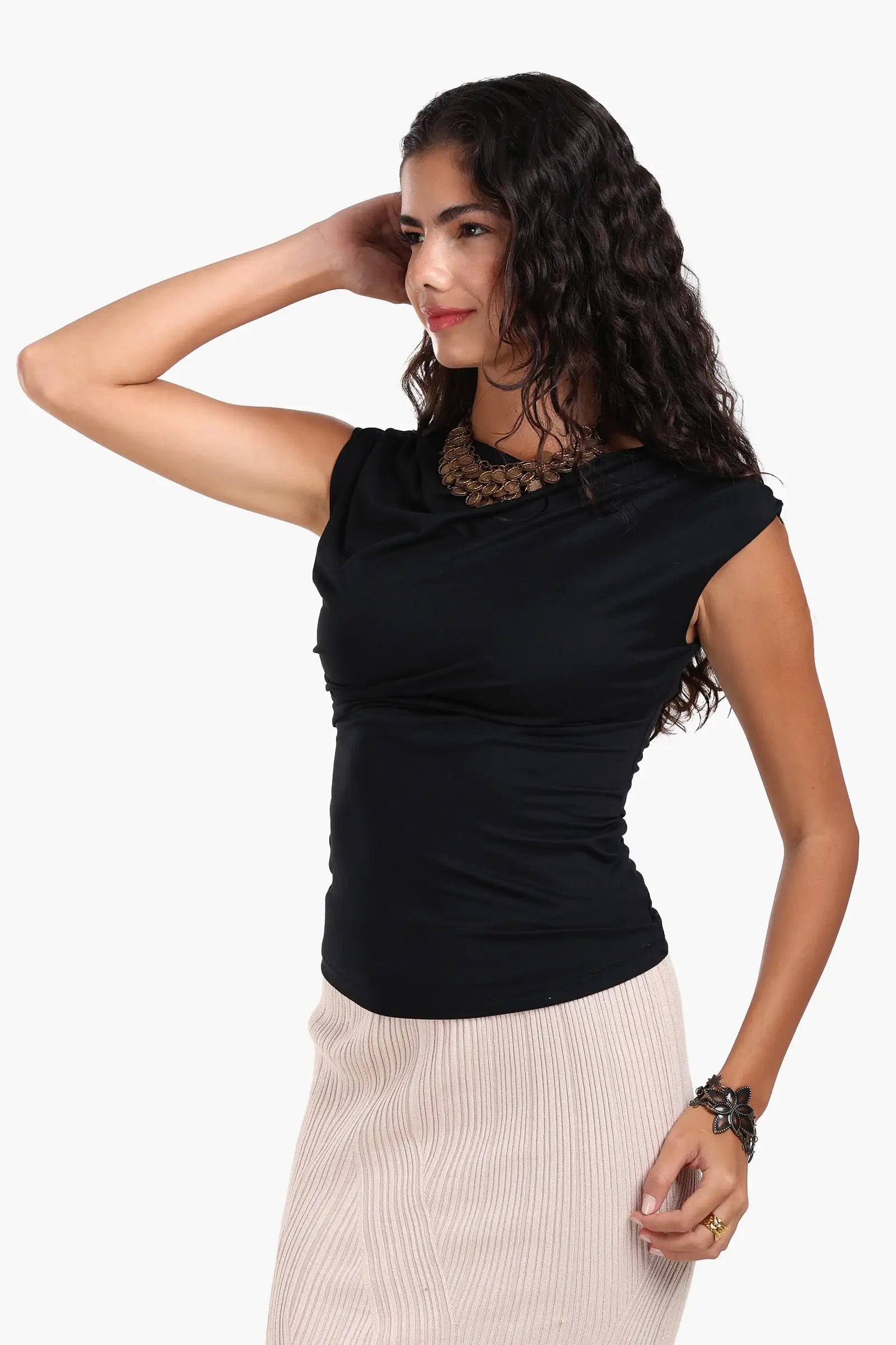 Boat Neck Slim Fit Top