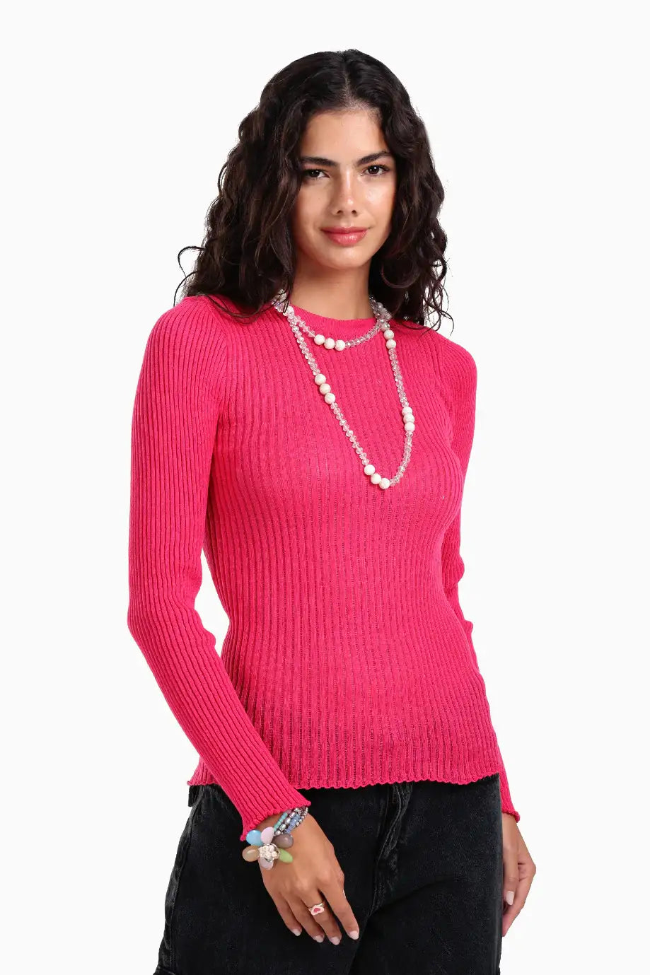 تيشيرت مضلع وكشكشة أطراف