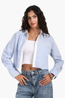 Blue and White Striped Shirt
