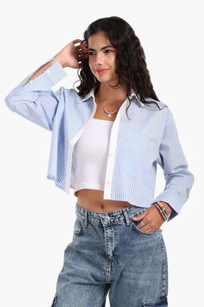 Blue and White Striped Shirt