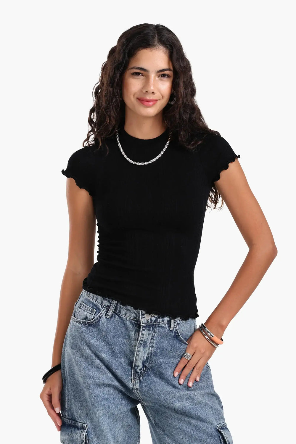 Seamless Ribbed Slim Fit Top