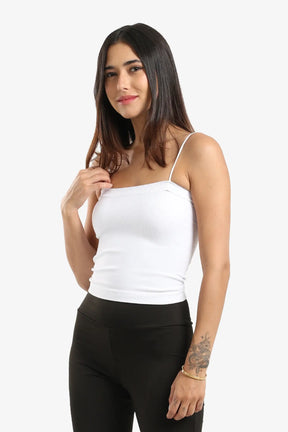 Ribbed Square Neck Top