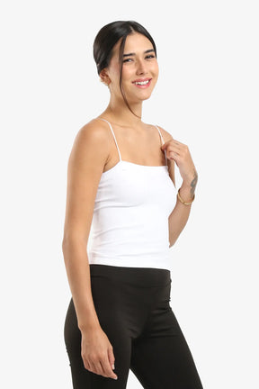 Ribbed Square Neck Top