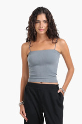 Ribbed Square Neck Top