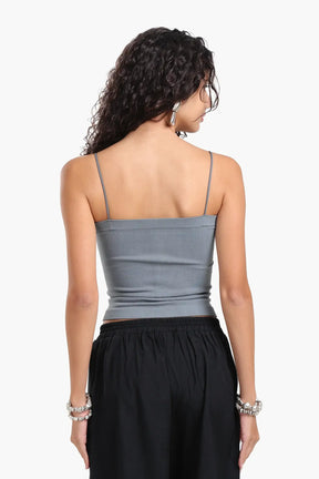 Ribbed Square Neck Top