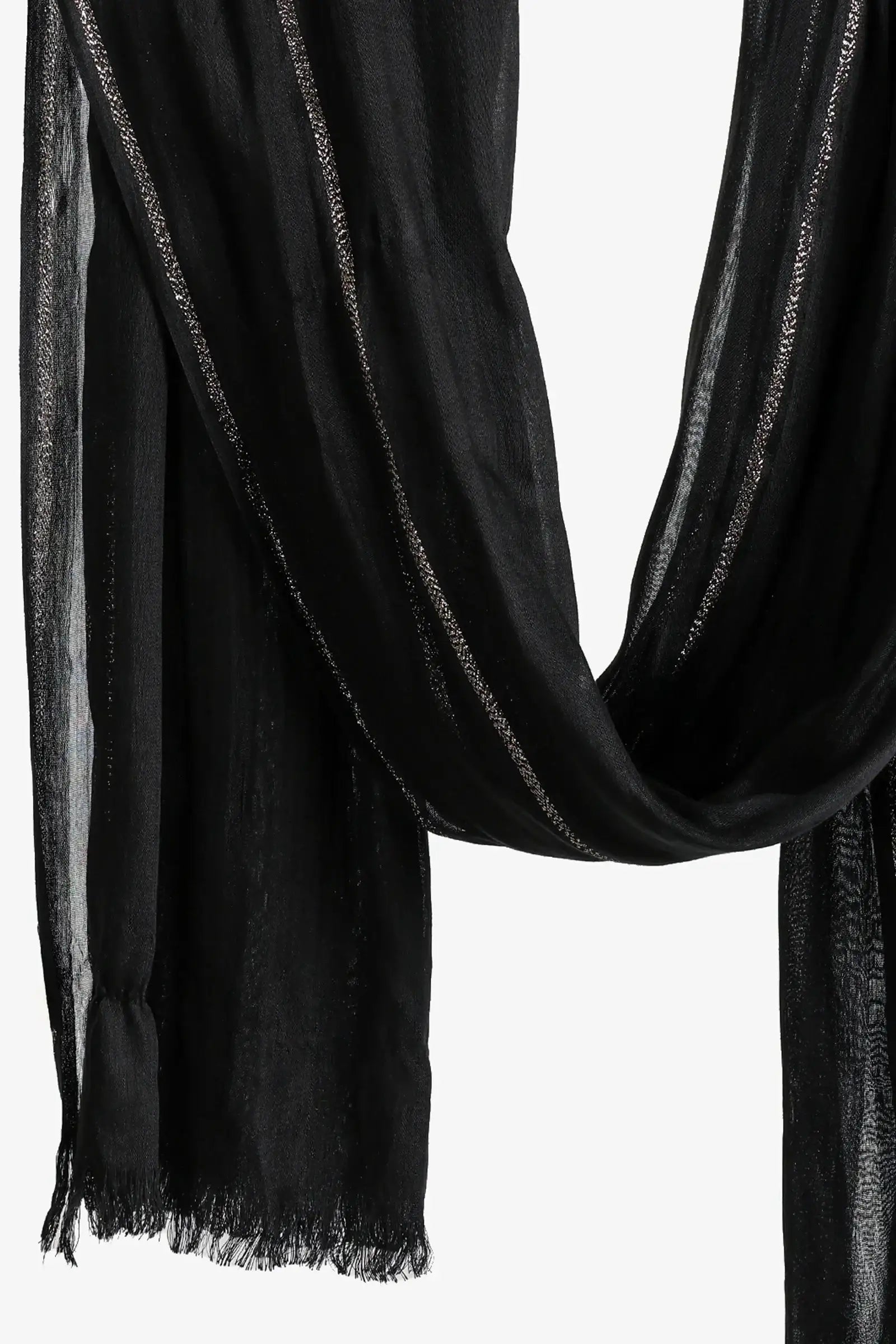 Black Glitter Stripe Scarf